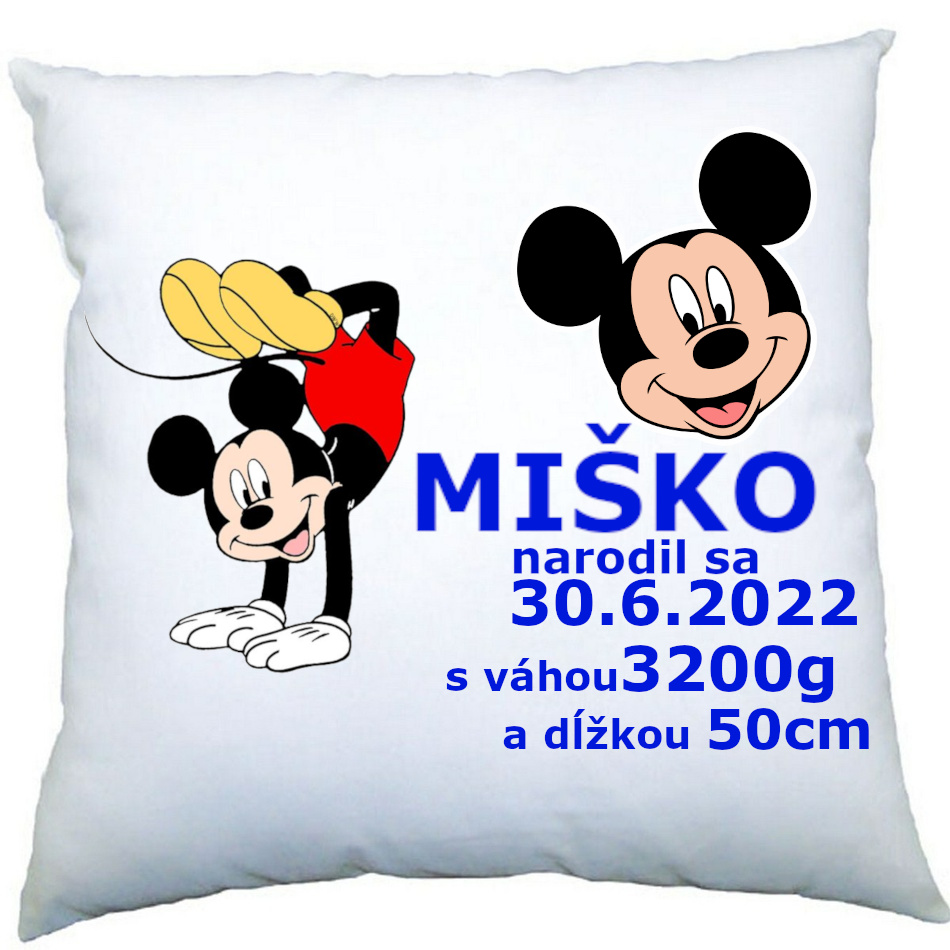 Vankúš Mickey s menom