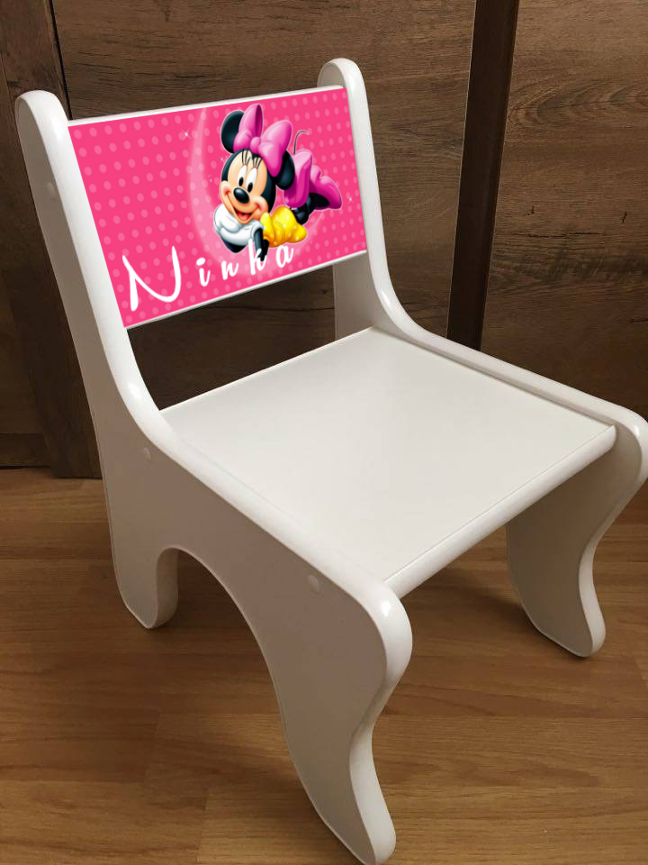 Personalizované stoličky - s menom dieťaťa - Minnie verzia