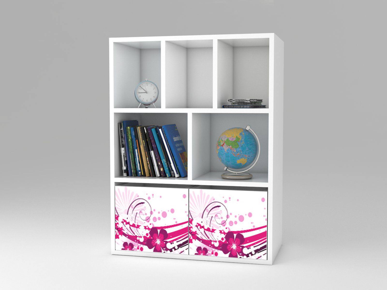 Becks regál + 2x box Flower pink