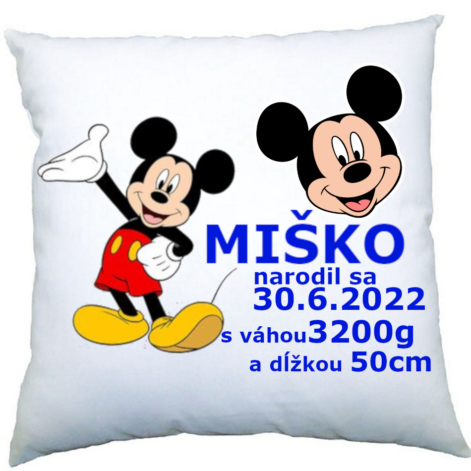Vankúš Mickey2 s menom